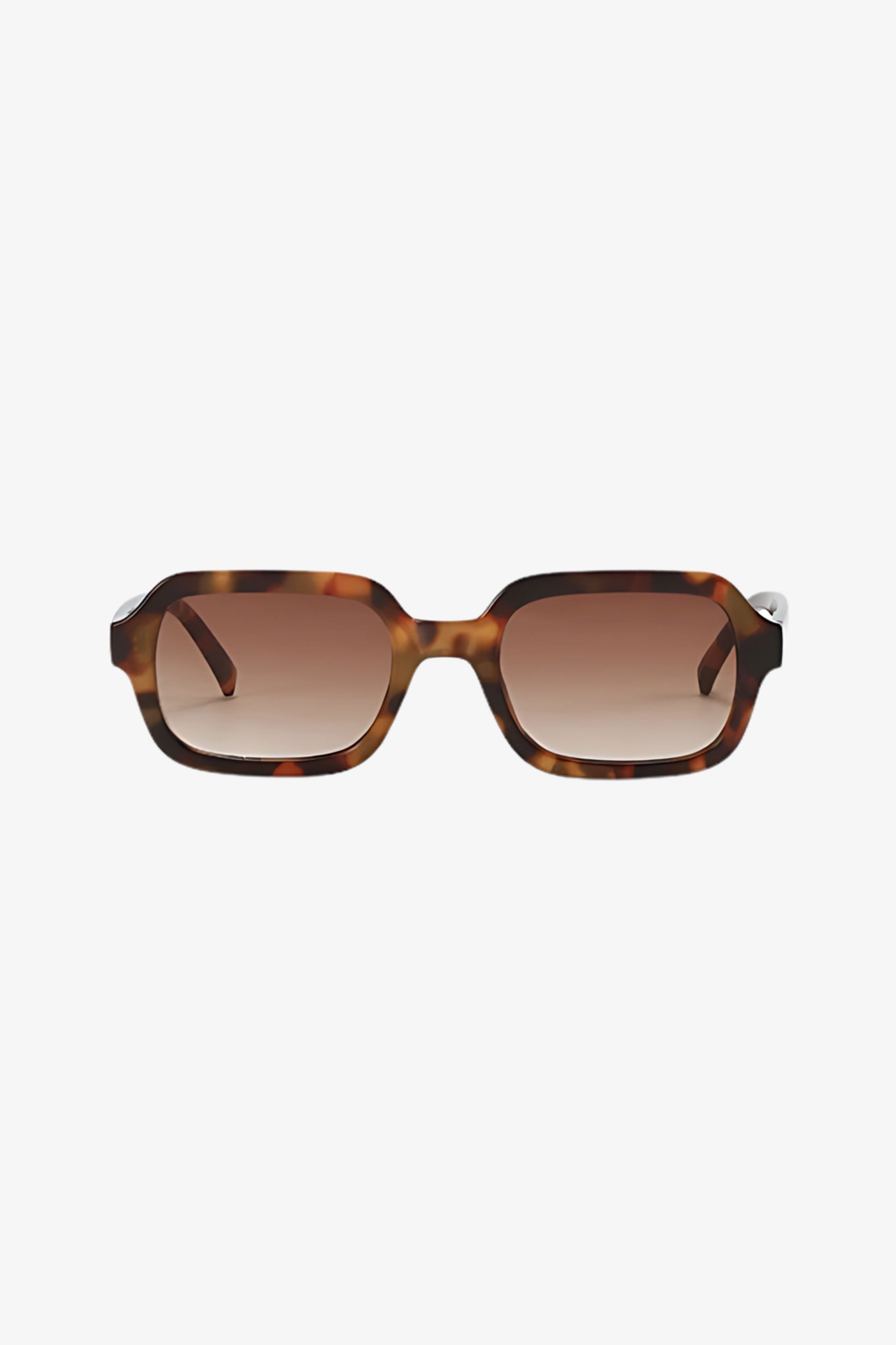 ANN - The Looking Forward -  Square Tortoise  Frame Sunglasses with Brown Gradient Lens on White Background | The Looking Forward Bali